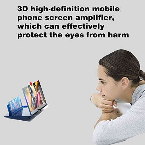 Screen Magnifier Amplifier, New Generation Phone Holder Screen Amplifier, 3D HD Video and Gaming Phone Projector-with Foldable Phone Stand, Supports All Smartphones - color: Black