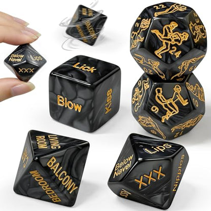 kykake Positions Sex Game Sex Dice，Couple Toys for Couples Romantic Naughty Set Date Night Positon Dice for Anniversary Wedding Gift - color: 5pc Glow Dice