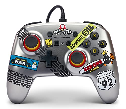 PowerA Enhanced Nintendo Switch and Switch 2 Wired Controller - Mario Kart, Gamepad, game controller, wired controller, officially licensed - color: Mario Kart