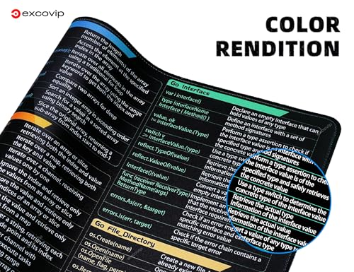 excovip Commands Shortcuts Mouse Pad for GO- Extended Large Cheat Sheet Mousepad PC Office Spreadsheet Keyboard Mouse Mat Non-Slip Stitched Edge 31.4x11.7x0.07 inches 0492 - color: for GO