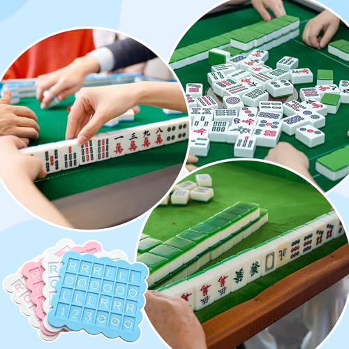 4 PCS Solo Mahjong Board Practice, 24 Slots Mahjong Practice Board Team Play, 4 Player Boards Tile Pattern Practices Strategy Aid, Beginner Friendly Mahjongs Tile Game Practices Boards Training