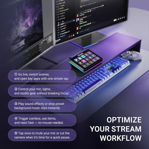 FIFINE AmpliGame Stream Controller with 15 Macro Keys, Streaming Keyboard with Trigger Actions in OBS/Twitch/YouTube/Streamlabs, Shortcut Buttons Keypad Works with Mac and PC-D6 - color: Black