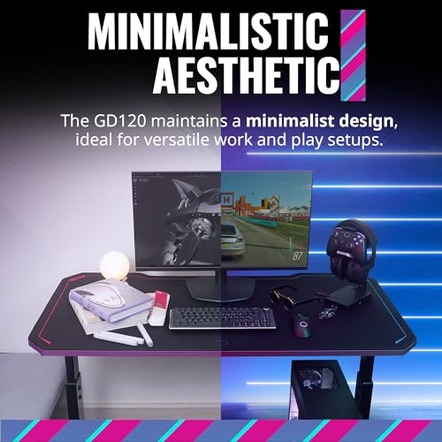Cooler Master GD120 PC Gaming Desk with Cable Management, Water-Repellent Mousepad, Modern Simple Sturdy Style Table Workstation for Home Office - style: GD120