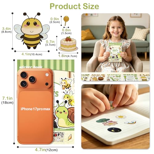Make Your Own Insect Sticker Book, 10 Bug Stickers Sheets and 1 Scene Card, Spring Crafts for Kids Party Favors and Preschool Activities, Mix and Match for Water Bottles, Gifts, Cards - style: Insect