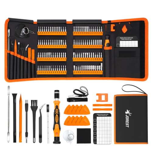 JOREST 145 in 1 Precision Screwdriver Set, Professional Repair Tool Kit for Electronics, Laptop, iPhone, PC, MacBook, Nintendo, Xbox, PS5, with Anti Static Wrist Strap, Ideal Gifts for Men