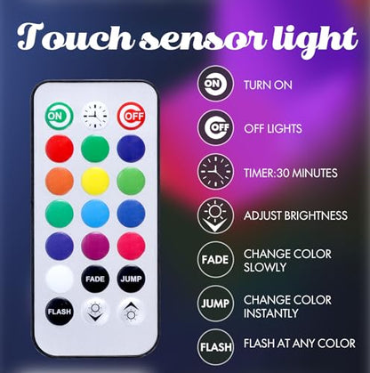 ODISTAR Remote Control Hexagon Wall Light,Smart Wall-Mounted Touch-Sensitive DIY Geometric Modular Assembled RGB led Colorful Light with USB-Power,Used in Bedroom (6-Pack) - color: 6-Pack Remote Control