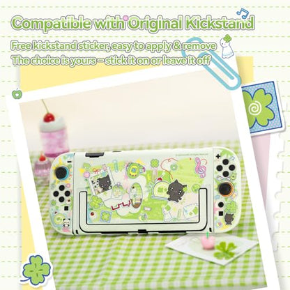 GeekShare Slim Protective Case Compatible with Switch 2 (2025), Anti-Scratche and Shock-Absorption Dockable Hard Shell for Switch 2 Game Console - Lucky Clover Memo - color: Lucky Clover Memo