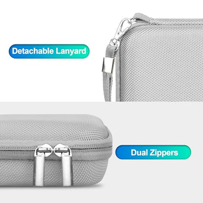 BOVKE Carrying Case Compatible with Anbernic RG35XXSP / RG34XX SP Handheld Game Console, Clamshell Retro Games Consoles Flip Hand-held System Holder with Mesh Pocket for Cables and Accessories, Silver - style: Silver Case