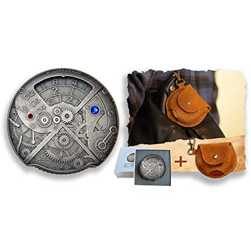 Unique Dice Roulette Dice Metal Dice Set Mechanical Dice Spinner DND Roller D&D Dice, Steampunk Dice Retro Dice Spinner Dice D20 All in One DND Dice D6, D8, D10, D12 for Dungeons and Dragons TRPG - color: 11 Dark Bag
