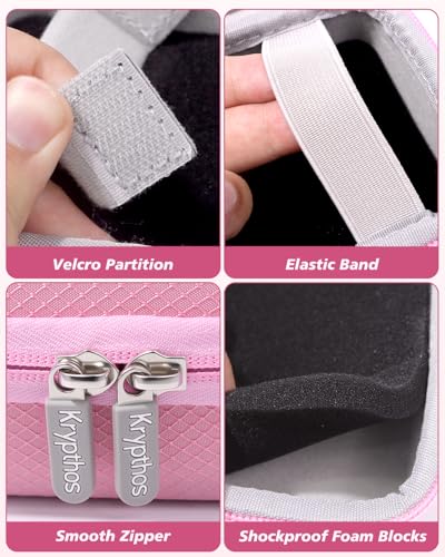 Krypthos Camera Case for Canon G7 X Mark III with SD Card Storage (Pink) | Compatible with Kodak Pixpro FZ45, Canon G7X Mark III，CAMKORY DC403, Travel Small Cameras, Protective, Durable, Easy to Carry - color: Pink