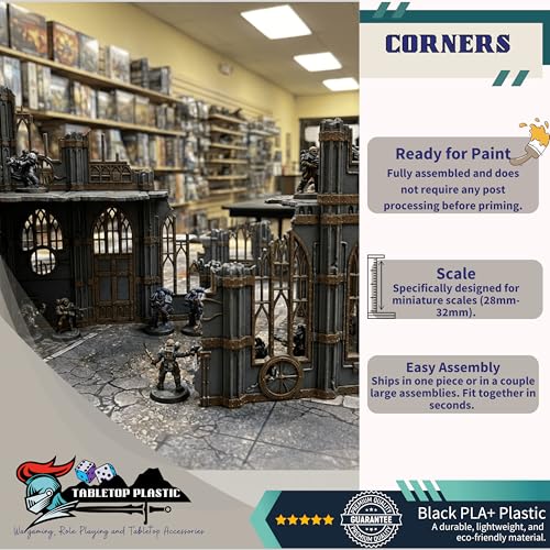 Gothic Sector Terrain Set, Corner Ruins Style | 28mm Scale Buildings, Scatter Terrain - style: Corner Ruins