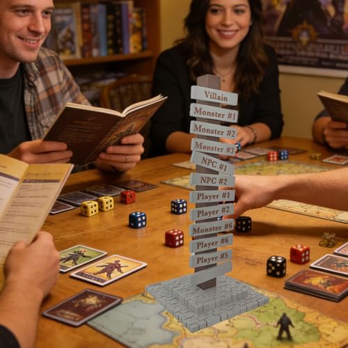 DND Initiative Tracker –The Battle Beacon Magnetic Turn Order Tower for DND | Acrylic Combat Stand with 12 Reusable – Tabletop RPG, for Pathfinder & DM Tools