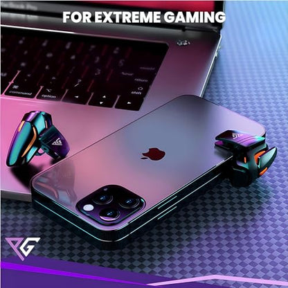 Progameplays Phone Triggers for Gaming – Mobile Triggers for PUBG Mobile iPhone & Android – L1 R1 Gaming Triggers for Phones, ZERO LAG, Fast Aim, No Screen Blocking – CODM Controller Shooter (2 Buttons)