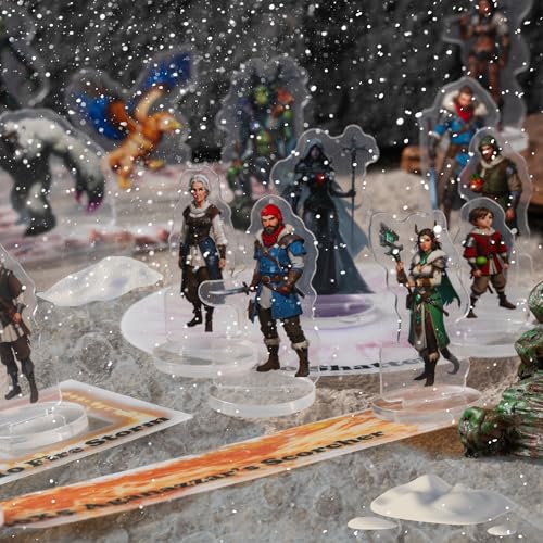 iPEAU|Dungeons and Dragons Arctic Miniatures DND Starter Set for Beginner 47 Minis for D&D 5E Flat Plastic Figures for Pathfinder TTRPG Tabletop RPG Games Accessories Gift for DM - style: 2d-mini-ArcticB