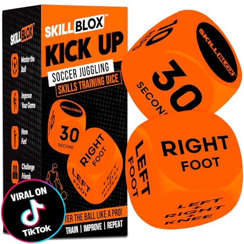 Kick Up Soccer Training Dice Game 2 Pack | Soccer Gifts for Boys | Kick Up & Shooting Training Dice | Fun Soccer Skill Games for Kids | Screen Free Sports Toys & Soccer Gifts - size: Kick Up Dice