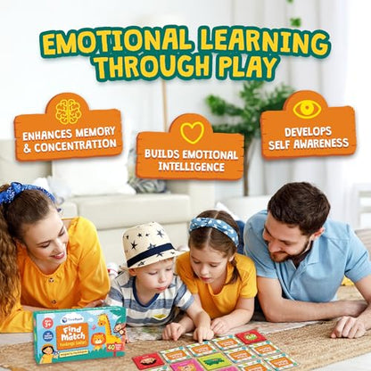 ThinkPsych Find & Match - Feelings Safari | Emotions Matching Game for Kids | Therapy Games for Kids | Social Emotional Learning Activities | Play Therapy Toys for Counselors | Ages 3+