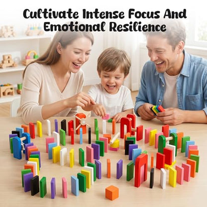 BigOtters Extra Large Domino Blocks Set for Kids, Educational Racing Game Party Favor for Boys and Girls,Colorful 108 PCS
