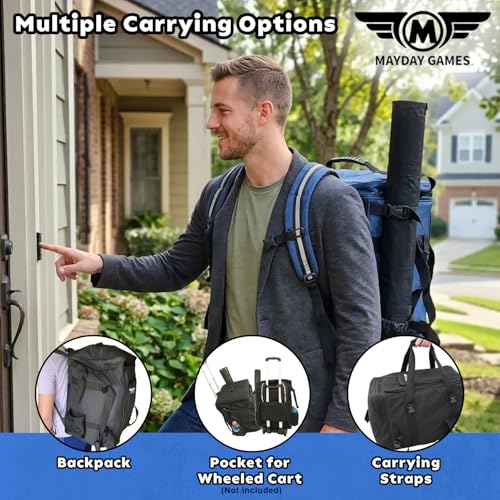 Ultimate Board Game Travel Bag – Durable Storage Case for Up to 10 Games, Water-Resistant, Adjustable Strap & Handles – Perfect for Game Nights, Conventions & Tournaments (Parent) (Charcoal Grey) - color: Charcoal Grey