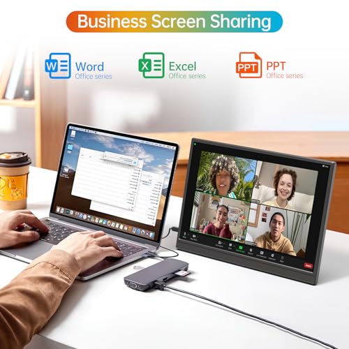 MNN 14" 1200p USB-C HDMI HDR Portable Monitor | 14" 16:10 1200p IPS 400nit HDR, USB-C/HDMI, speakers, ultra-slim, plug&play, for PC/Mac/Phone. - size: 14" 1200P