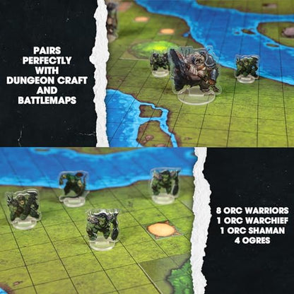 1985 Games Orc Minis Pack – Compatible with DND, RPG & Tabletop Games – Roleplaying Miniature Figures for TTRPG Quests - style: Orcs