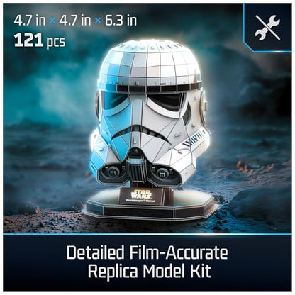 4D Build Star Wars Stormtrooper Helmet 3D Puzzle Model Kit, Room Display | 121 Premium Cardstock Pieces, No Tools Required, Immersive 3D Building Hobby, Ultimate Collectible Fan Gift For Ages 12+ - style: Stormtrooper Helmet 121 pcs