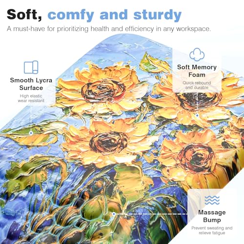 Ospelelf Mouse Pad with Wrist Rest Ergonomic Comfortable Pain Relief Mousepad Wrist Support for Computer Sunflower - color: Sunflower
