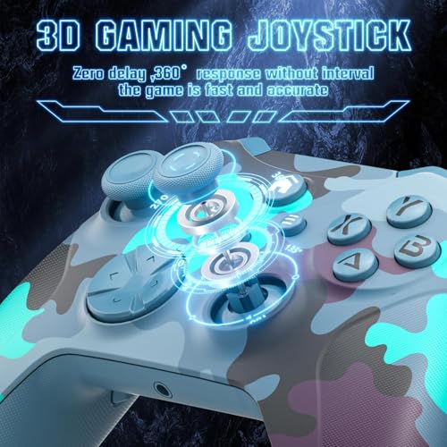 Nonbliep for Xbox Controller, Compatible with Xbox One X|S, Xbox Series X|S, PC, Special Edition Custom Wireless Controller with 6-Axis Motion Control/3.5mm Audio Jack/Dual Vibration/Turbo - color: Blue