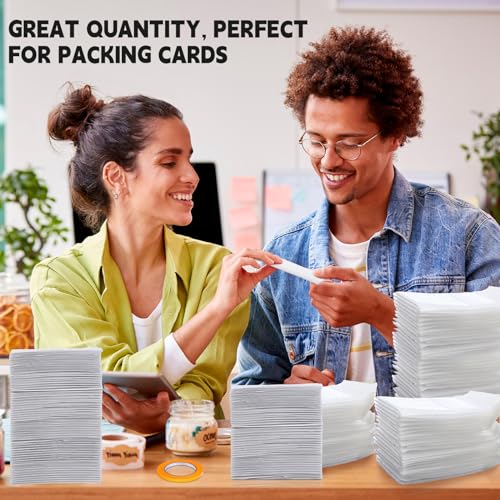 Engrowtic 302 Pcs Trading Card Shipping Protector Set Include 200 Precut Plastic Inserts Card Mailers 100 Poly Bubble Mailers Padded Envelopes and 2 Masking Tape (White,4.5 x 3.5 Inch) - color: White, size: 4.5 x 3.5 Inch