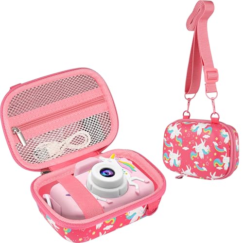 Leayjeen Kids Camera Case for Goopow/Mgaolo Kids Camera-Pink Unicorn | Fits CIMELR/Seckton/OZMI Kids Toy Cameras and Children Digital Camera,Shockproof Water-Resistant Hard EVA Shell(Case Only) - color: Pink Unicorn