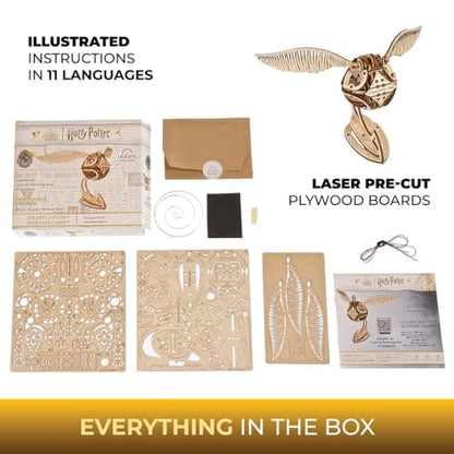 UGEARS Harry Potter Golden Snitch - 3D Wooden Puzzles for Adults, Model Kits for Adults - DIY Model Kit Mechanical Build, Brain Teaser, Hobby Kit, Gifts for Engineers Golden Snitch Collectible - style: Golden Snitch