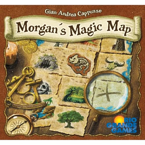 Rio Grande Games Morgan's Magic Map Tile Placement Strategy Board Game, 2-4 Players, Ages 10+