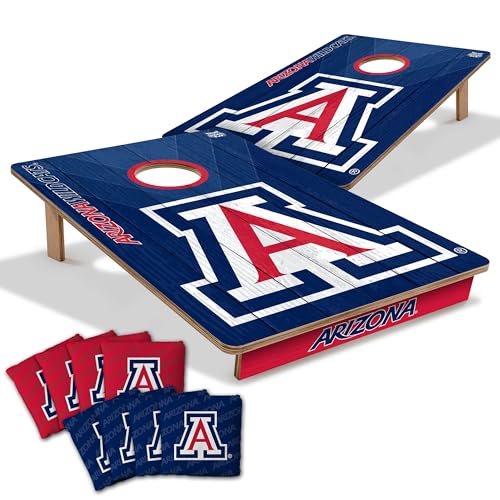 YouTheFan NCAA 2’ x 3’ Wood Cornhole Game with Logo Bags - color: Arizona Wildcats