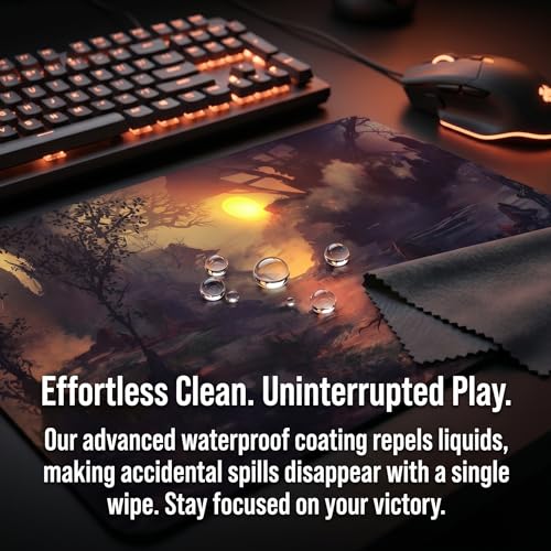 XXL Gaming Mouse Pad 23.6x11.8 inch, Nightfall Lone Warrior Anime Theme Desk Mat, Twilight Ashes Scene Large Mousepad,Fantasy Artistic Keyboard Mouse Mat (Twilight Embers) - color: Twilight Embers
