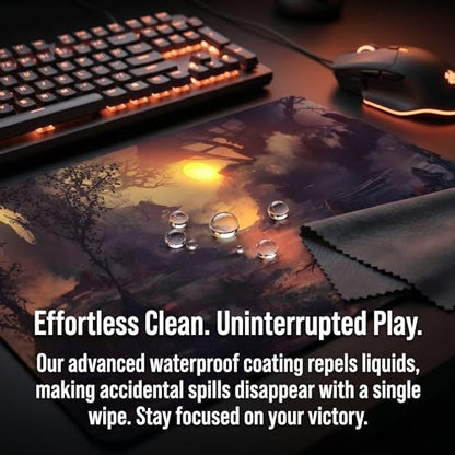 XXL Gaming Mouse Pad 23.6x11.8 inch, Nightfall Lone Warrior Anime Theme Desk Mat, Twilight Ashes Scene Large Mousepad,Fantasy Artistic Keyboard Mouse Mat (Twilight Embers) - color: Twilight Embers