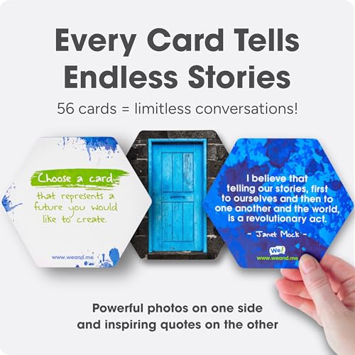 We! Engage Cards - Conversation Cards to Build Trust & Connection - 56 Inspiring Pieces with Quotes, Photos, & Activities - Ideal for Office Meetings, Ice Breakers, and Educational Team Building - color: We! Engage Cards