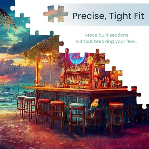 1000 Piece Jigsaw Puzzle for Adults - Beach Bar at Sunset - Challenging Puzzle Perfect for Game Nights - 1000 Piece Puzzle for Adults. 20x27 inches(Island Escape) - color: Island Escape