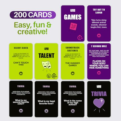 Why Don’t We Laugh Together? - Card Games for Couples with 200 Cards: Talents, Games, Trivia | Fun Date Night Game for 2 Players | Couples Board Games