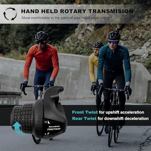 Bike Gear Shifters 3 Speed, Bicycle Revoshift Left SL-RS25-3L Shift Lever Bicycle Twist Grip Thumb Gear Shifter for MTB Folding Mountain Bike - size: RS25-3L