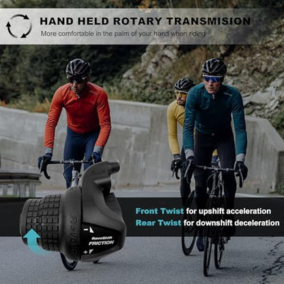 Bike Gear Shifters 3 Speed, Bicycle Revoshift Left SL-RS25-3L Shift Lever Bicycle Twist Grip Thumb Gear Shifter for MTB Folding Mountain Bike - size: RS25-3L
