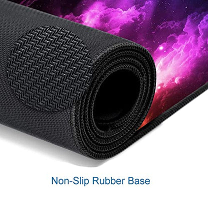 Mouse Pad Gaming, Large Mouse Pads for Desk, Keyboard Mouse Mat Desk Pad, Non-Slip Rubber Base with Stitched Edges Mousepad, 31.5x11.8in Colorful Galaxy - color: 09 Colorful Galaxy