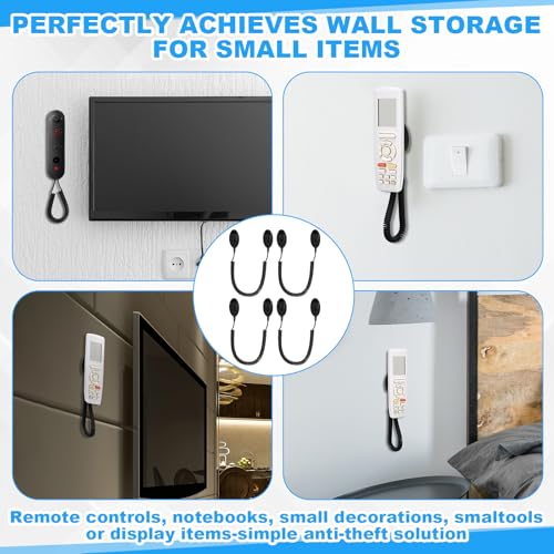 8 Pack 43 Inch Magnetic Remotes Control Holder with Spring Ropes Retractable Cord Remote Holder Wall Mount Anti-Loss Remote Control Leash Wall Mount for Projector TV Fan Couch, Bedside Table - size: 43 Inch