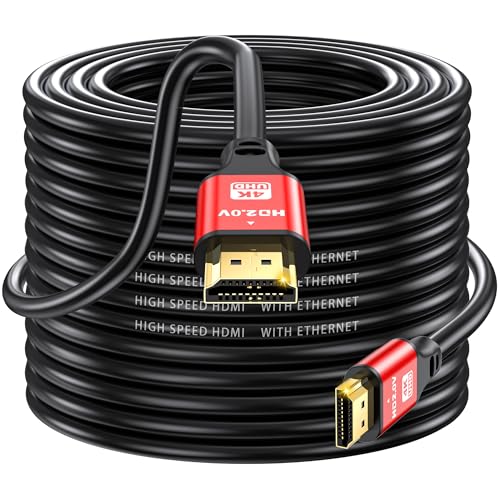 HDMI Cable 100ft, 4K@60Hz, 18Gbps High Speed HDMI 2.0 Cord, Ultra HD,Ethernet Audio Return,Video 4K,1080p,3D,Arc, HDR Compatible with Xbox,PS5/PS4,HDTV,Laptop ect(Red) - size: 100FT
