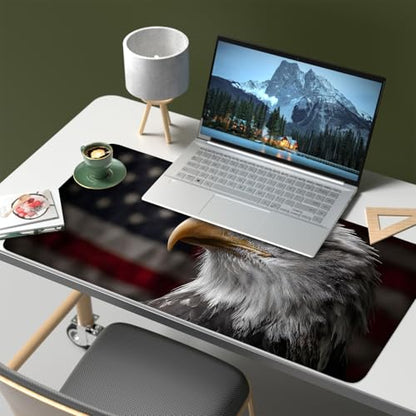 Mouse Pad, Large Anti-Slip with Stitched Edges Desk Mat Desktop Laptop Computer Desk Keyboard Mat,Table Protector Blotter Mat (Eagle, 35.4" x 15.7") - color: Eagle, size: 35.4" x 15.7"