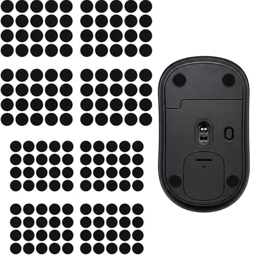 160 Pcs Mouse Slider Pads Replacement, PTFE Glide Dots 6mm and 7mm Universal Mouse Skates for Gaming Mouse and Office Mice, Smooth Glide Upgrade Compatible with Cloth or Hard Mousepads (Black) - size: Dia 6mm/7mm Black