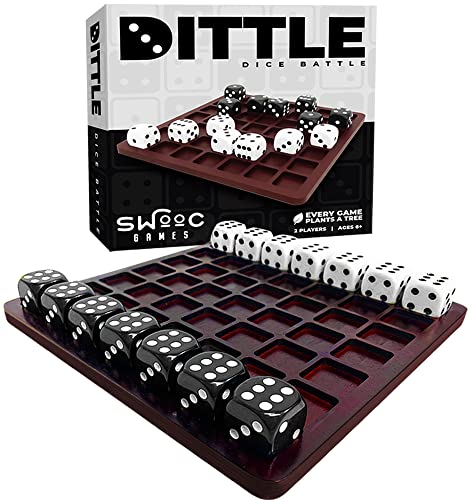 Dittle™- Dice Battle | 2 Player Dice Games for Adults | Adult Board Games for 2 Players | Best Two Player Game for Adults | Two Person Wooden Coffee Table Fun | Bar Game for Adult Indoor Tabletop
