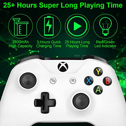 Rapthor 2-Pack 2800mAh Rechargeable Controller Battery Pack for Xbox