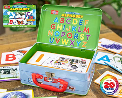 TS Shure by Bendon Alphabet Letters 28-Piece Matching Puzzle with Tin Storage Case Pre-School Kindergarten Learning 51471 - style: Alphabet Letters Puzzle Pair