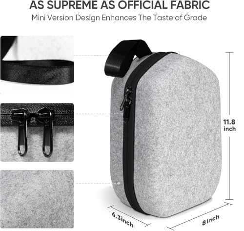 sarlar Large Space Hard Carrying Case Compatible with Meta Quest 3/3S/Quest 2 Official Elite Strap and BOBOVR M3/M2 Pro,KIWI Design, Saqico, VZNEK Head Strap with Battery and All Accessories - size: M/For 3rd Head Strap