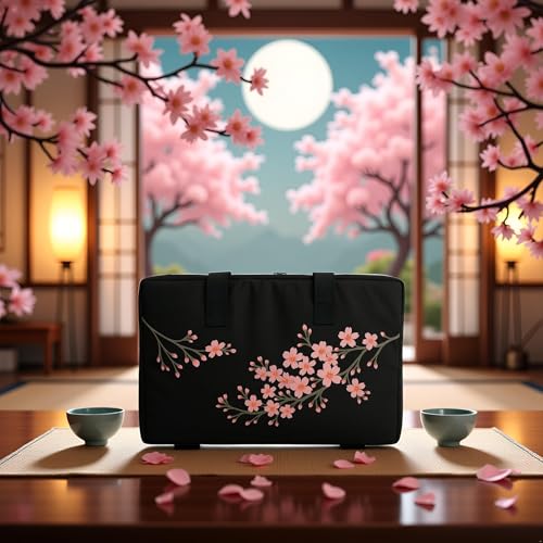 American Mahjong Set Complete, Full Game with 166 Mahjong Tiles, Mahjong Racks with Pushers, Instructions, Dice, Chips, Wind Indicator & Mahjong Accessories in Mahjong Bag (Cherry Blossom) - color: Cherry Blossom