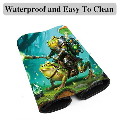 for MTG Playmat, for TCG Play Mat, 24 x 14 inches, Magic Game Card Mat Commander Playmat,Trading Card Inked Game Mat,Battle Game Rubber Non-Slip Mat - Frog - color: Frog
